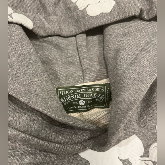 Denim Tears The Cotton Wreath Hoodie Sweatshirt Grey medium M men’s - Picture 6 of 7